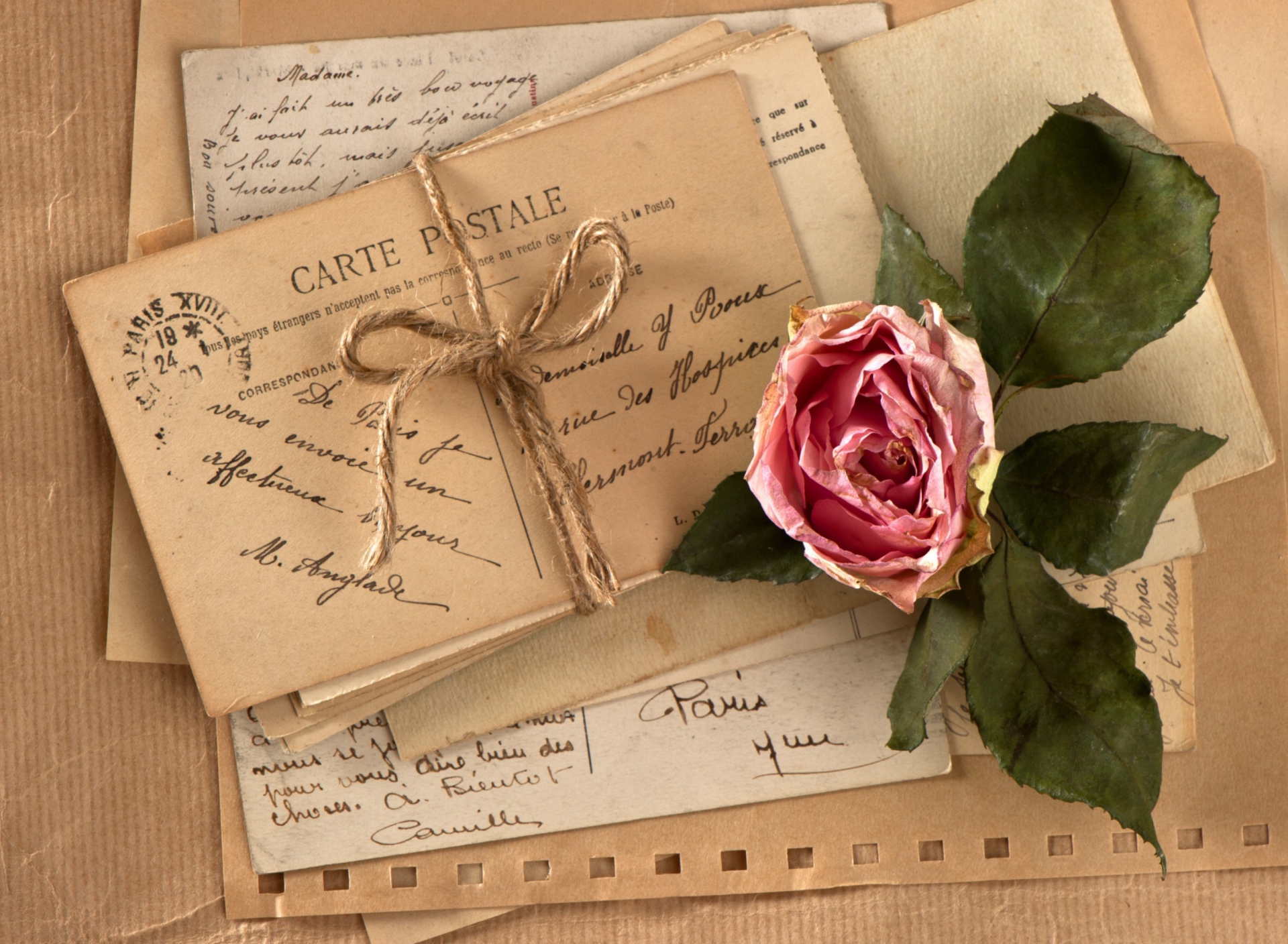 Fondo de pantalla Vintage Love Letters 1920x1408