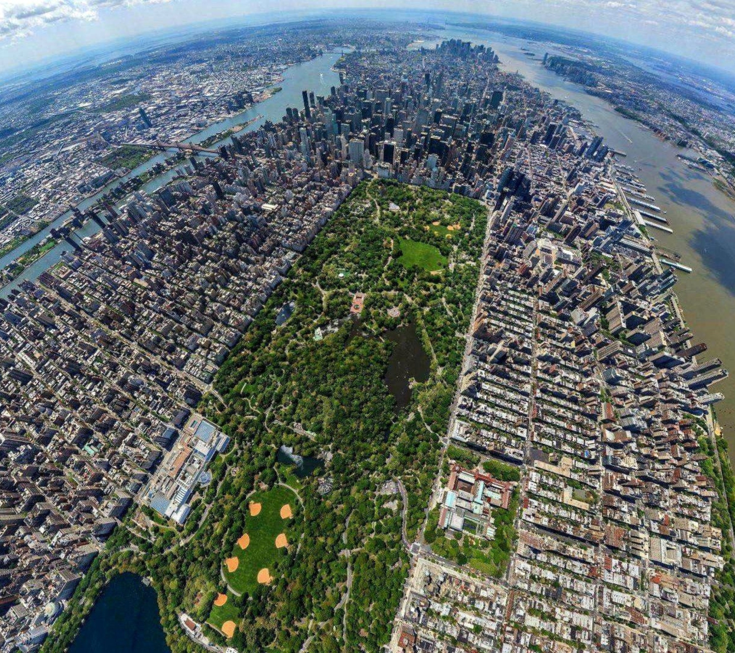 Fondo de pantalla Central Park New York From Air 1440x1280