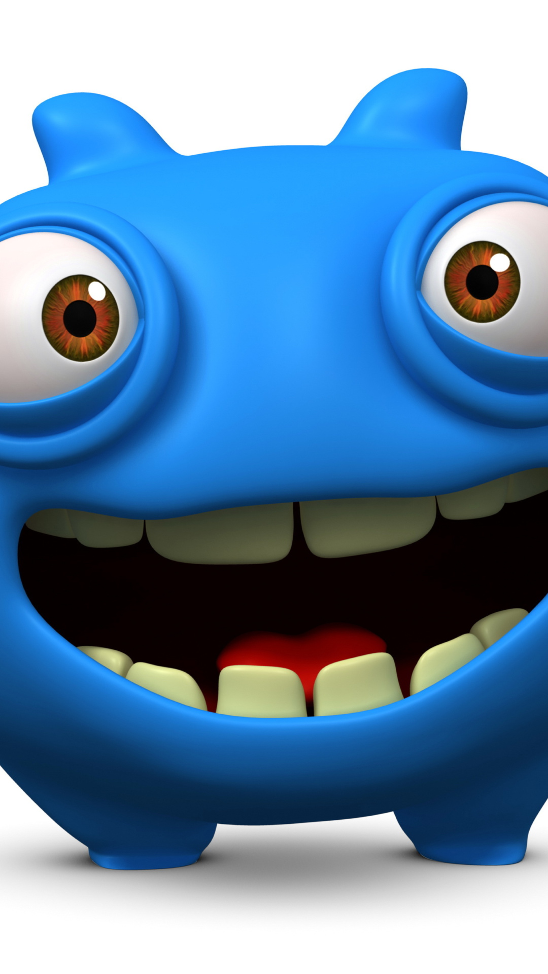 Cute Blue Cartoon Monster wallpaper 1080x1920
