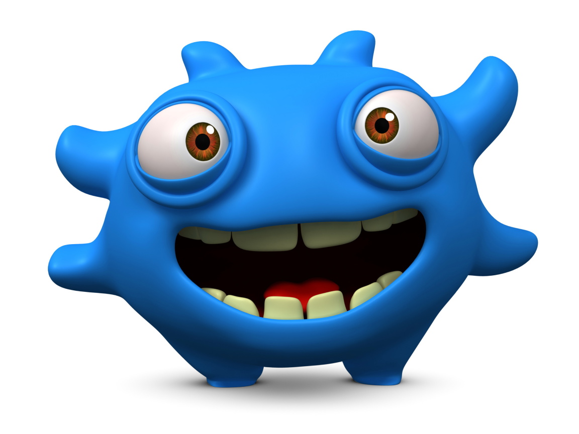 Sfondi Cute Blue Cartoon Monster 1152x864