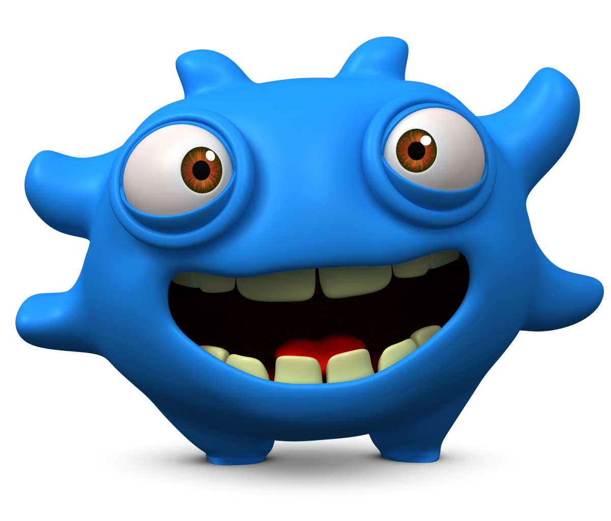 Sfondi Cute Blue Cartoon Monster 1200x1024