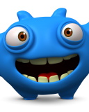 Fondo de pantalla Cute Blue Cartoon Monster 128x160