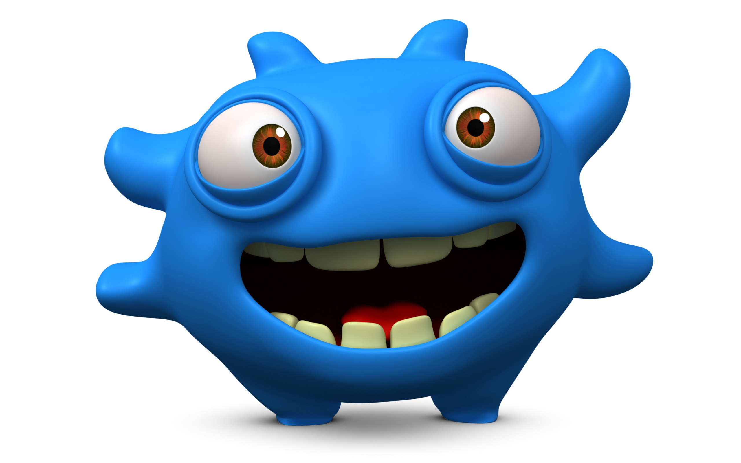 Cute Blue Cartoon Monster wallpaper 2560x1600