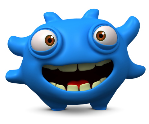 Cute Blue Cartoon Monster screenshot #1 480x400