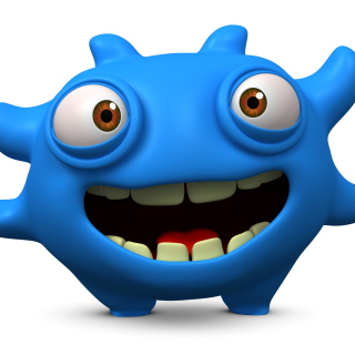 Cute Blue Cartoon Monster papel de parede para celular para 1024x1024