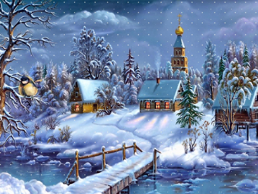 Christmas Night wallpaper 1024x768