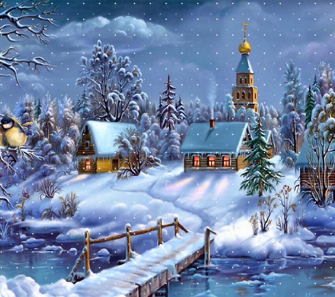 Christmas Night wallpaper 1080x960