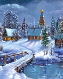 Fondo de pantalla Christmas Night 128x160