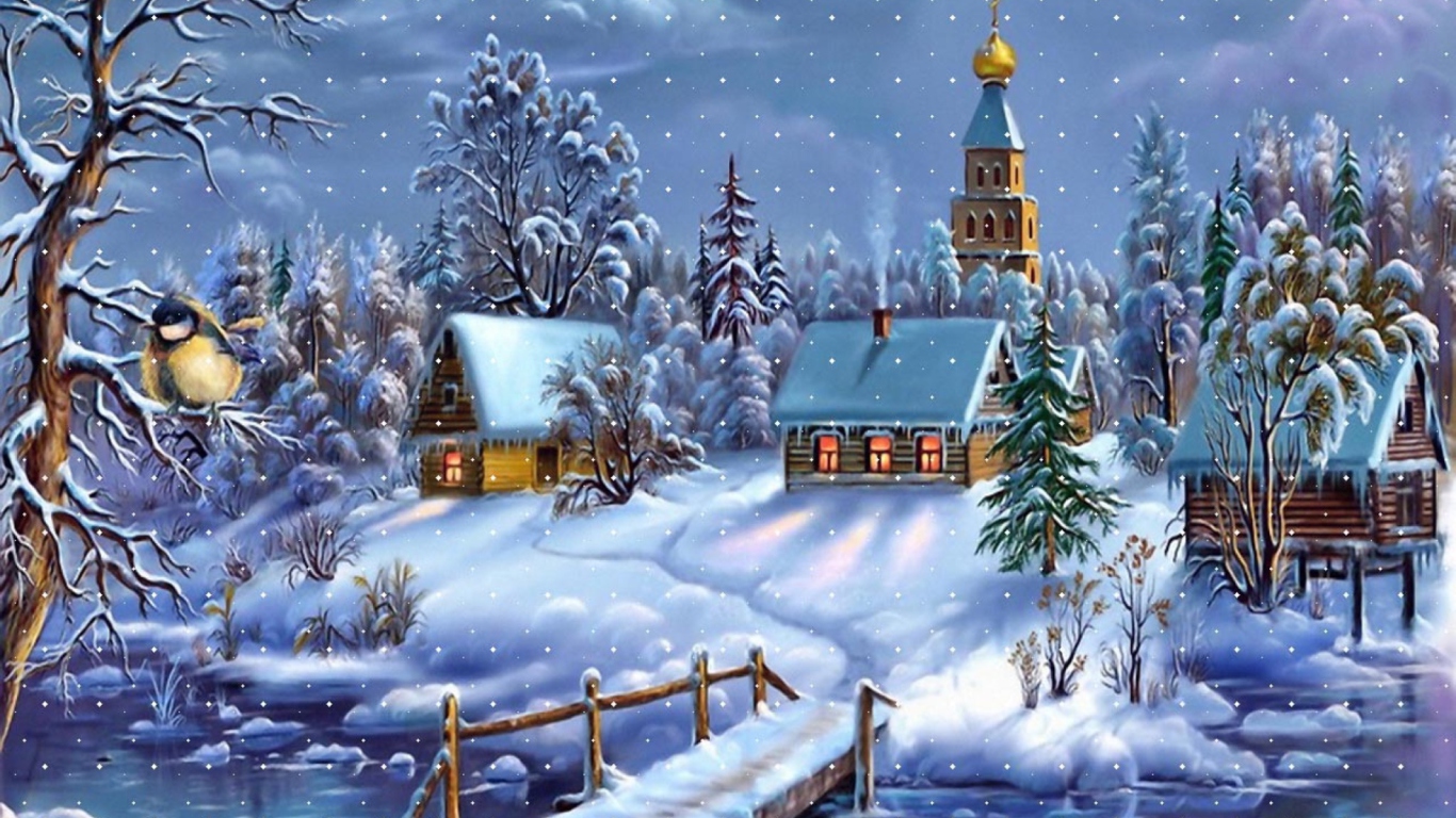 Christmas Night wallpaper 1366x768