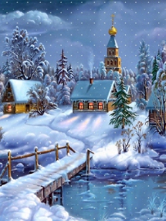 Das Christmas Night Wallpaper 240x320