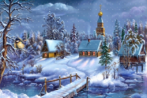 Das Christmas Night Wallpaper 480x320