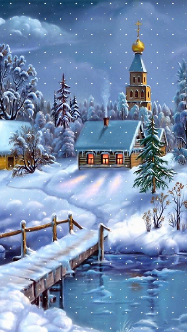 Das Christmas Night Wallpaper 640x1136