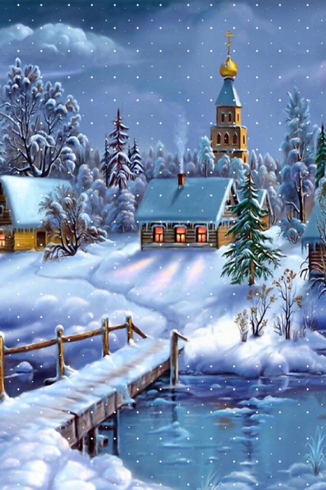 Das Christmas Night Wallpaper 640x960