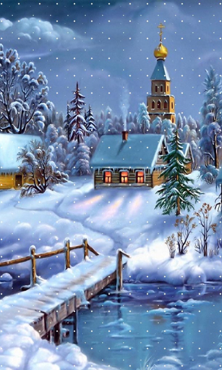 Das Christmas Night Wallpaper 768x1280