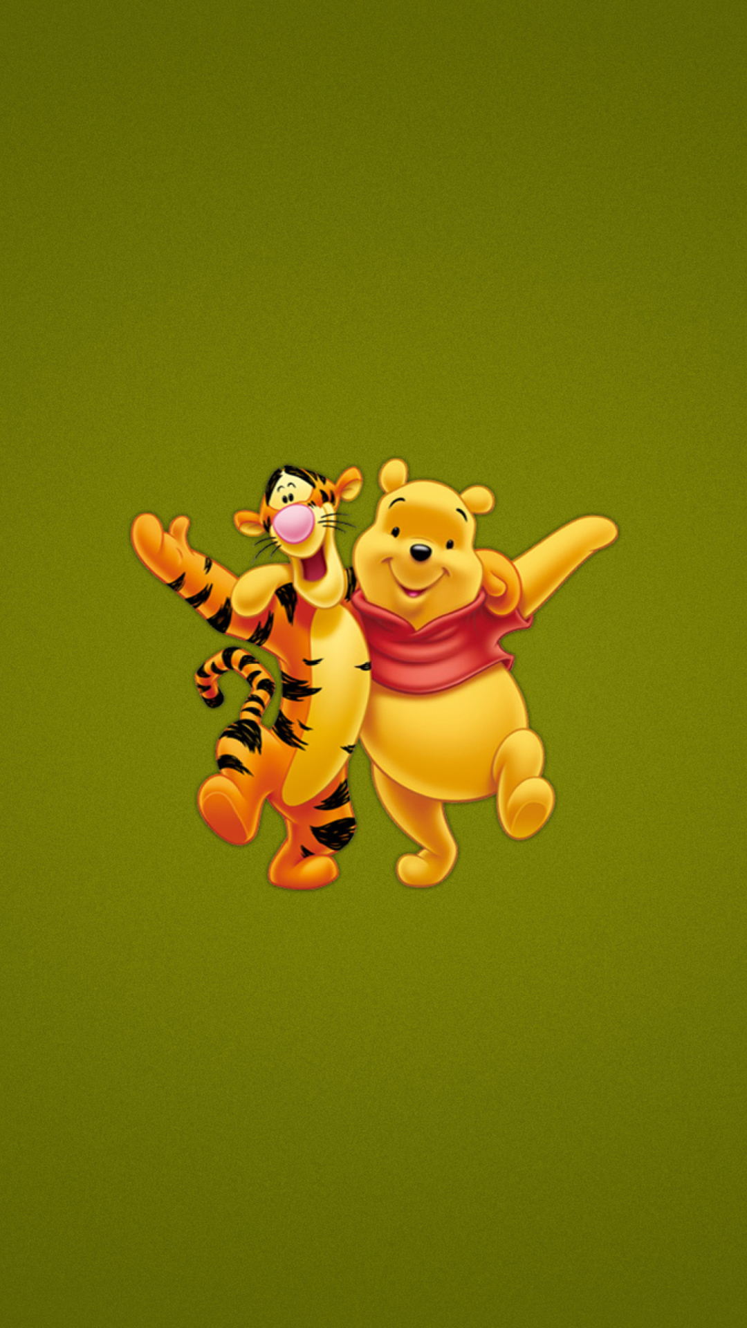 Winnie The Pooh And Tiger Wallpaper for iPhone 8 Plus.
