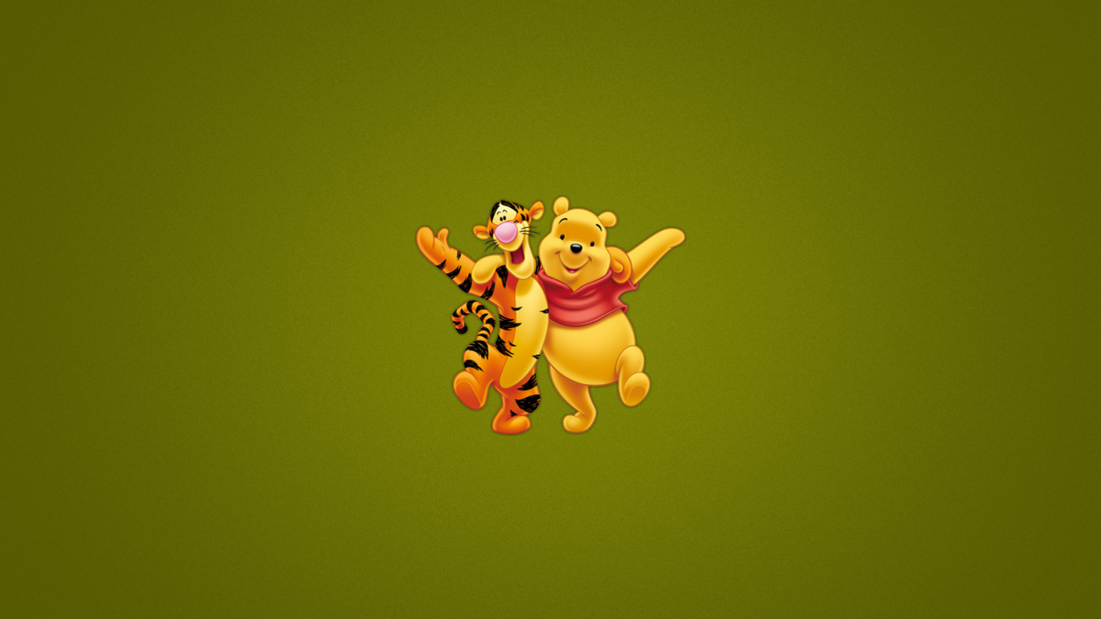 Das Winnie The Pooh And Tiger Wallpaper 1600x900