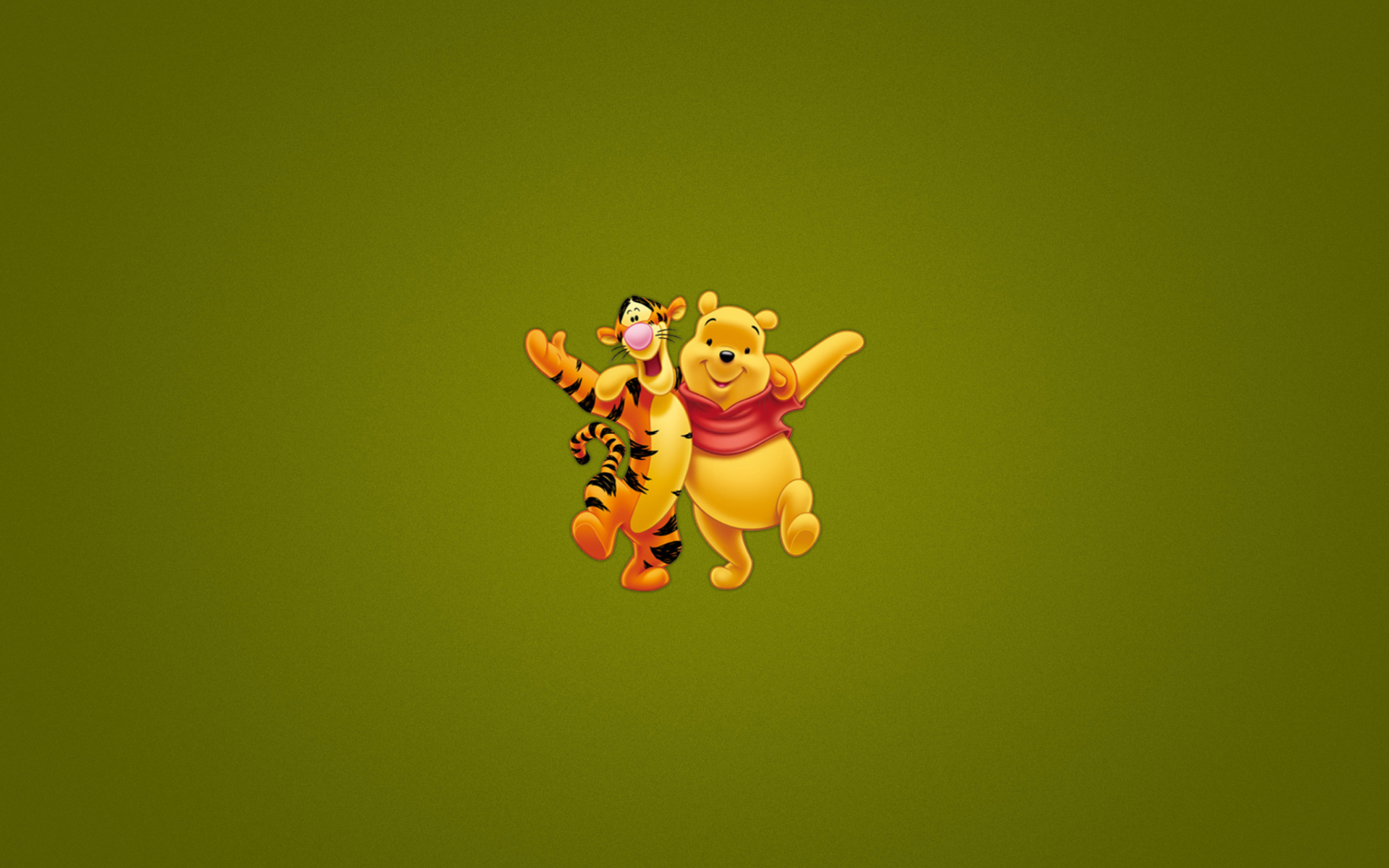 Обои Winnie The Pooh And Tiger 1920x1200