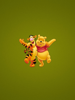 Winnie The Pooh And Tiger wallpaper 240x320