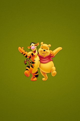 Winnie The Pooh And Tiger wallpaper 320x480