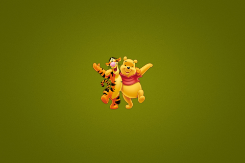 Обои Winnie The Pooh And Tiger 480x320