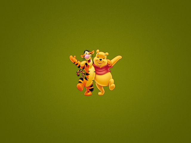 Обои Winnie The Pooh And Tiger 640x480