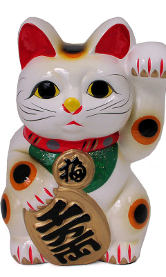 Das Maneki Neko Lucky Cat Wallpaper 240x400