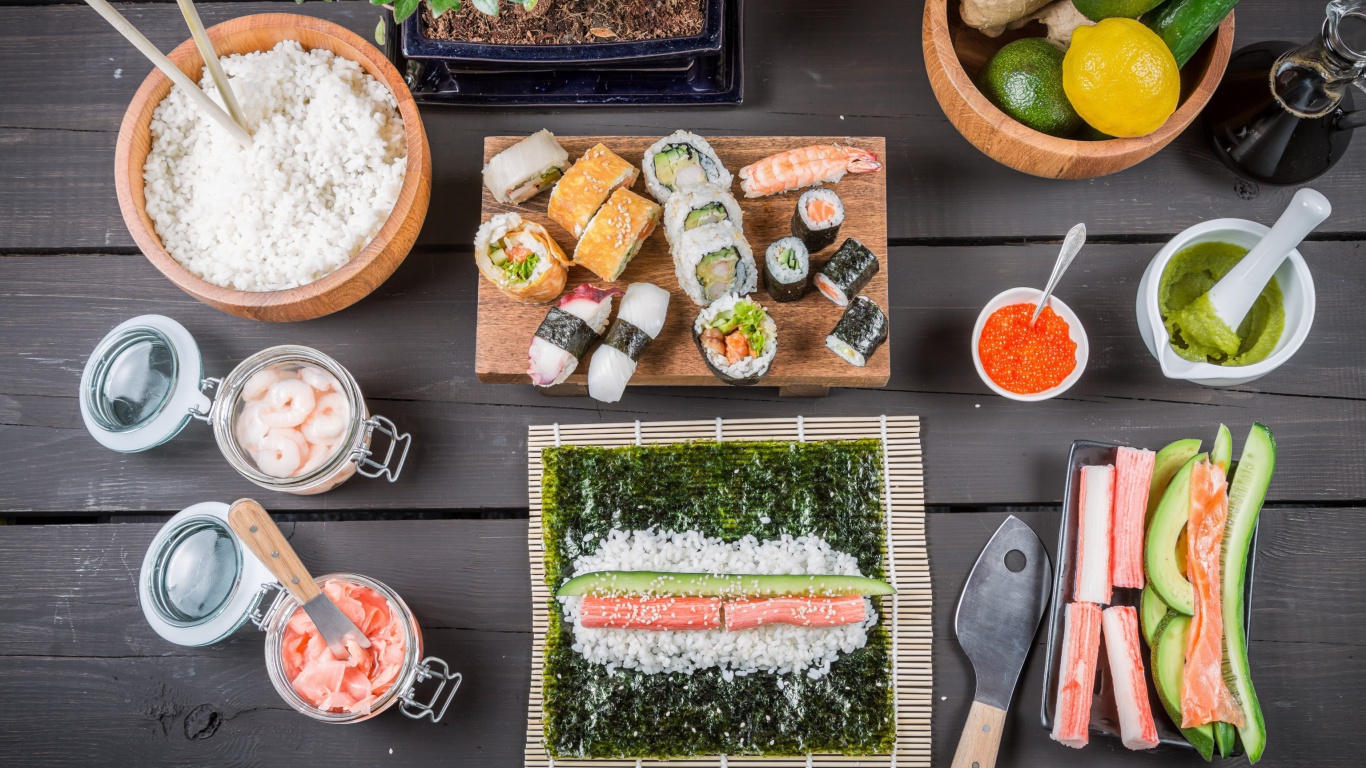 Das Japanese Sushi Wallpaper 1366x768