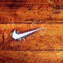 Wooden Nike Logo wallpaper 128x128