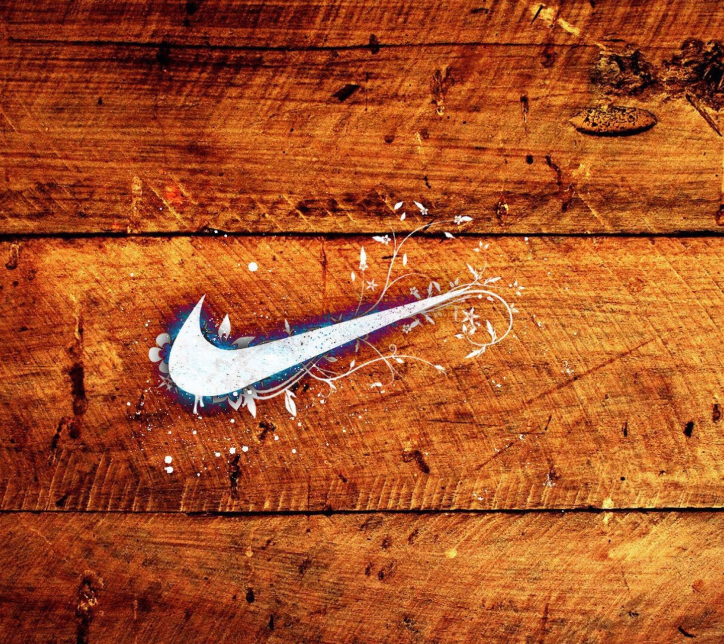Обои Wooden Nike Logo 1440x1280