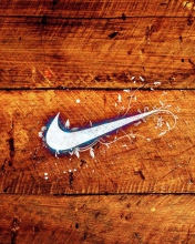 Wooden Nike Logo wallpaper 176x220