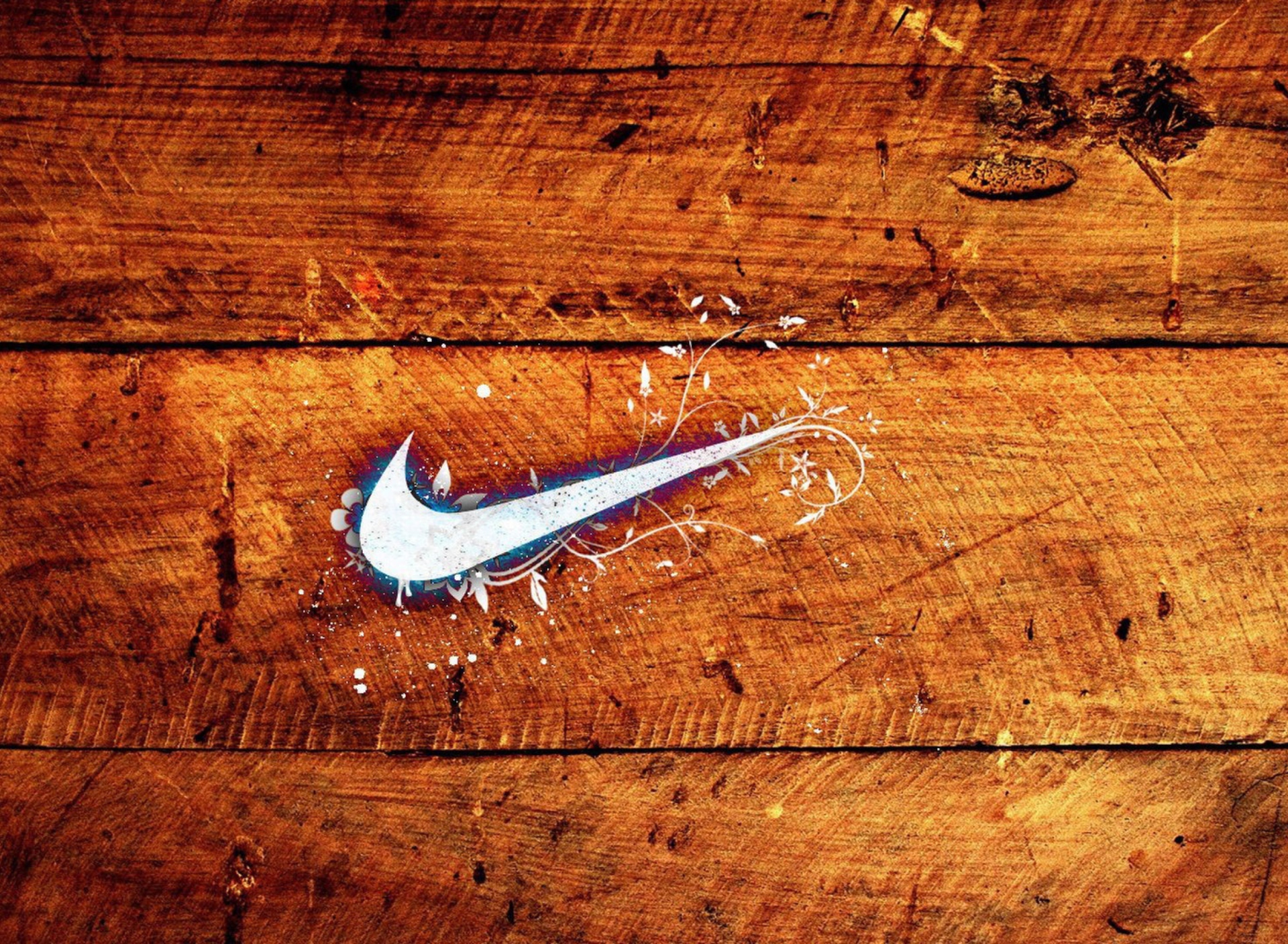 Fondo de pantalla Wooden Nike Logo 1920x1408