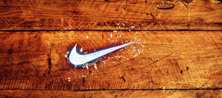 Обои Wooden Nike Logo 720x320