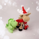 Обои Christmas Dino And Reindeer 128x128