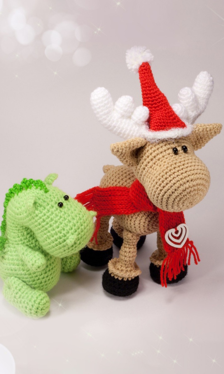 Screenshot №1 pro téma Christmas Dino And Reindeer 768x1280
