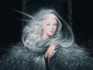 Das White Fantasy Princess Wallpaper 320x240