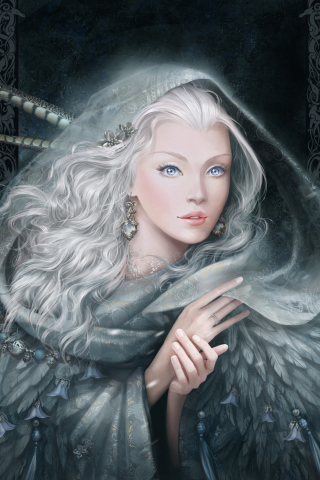 Das White Fantasy Princess Wallpaper 320x480