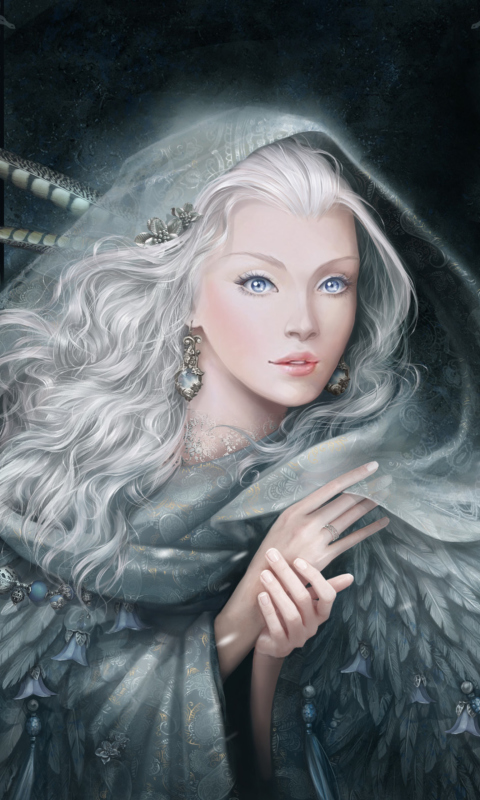 White Fantasy Princess wallpaper 480x800