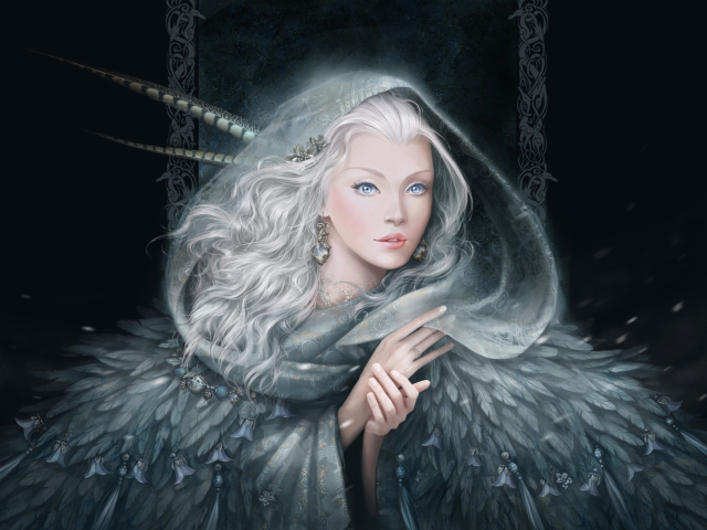 Das White Fantasy Princess Wallpaper 640x480