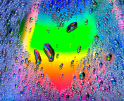 Heart of Water Drops wallpaper 176x144