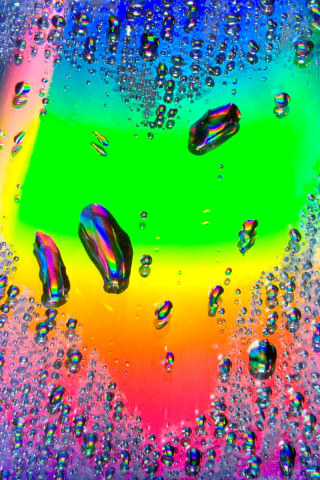 Das Heart of Water Drops Wallpaper 320x480