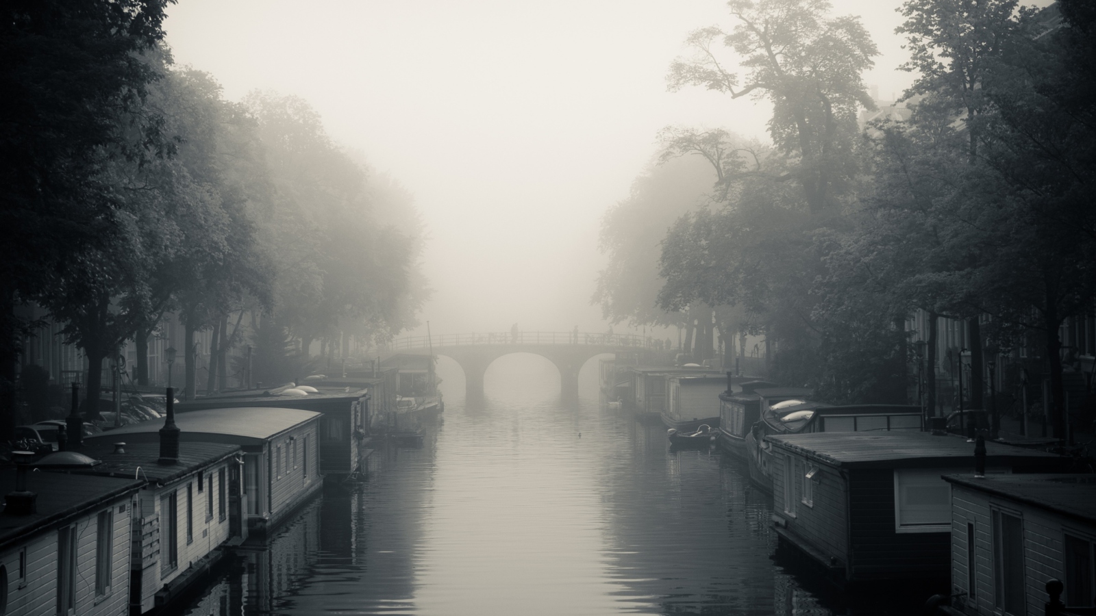 Sfondi Misty Autumn In Amsterdam 1600x900