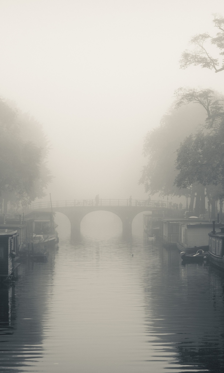 Sfondi Misty Autumn In Amsterdam 768x1280
