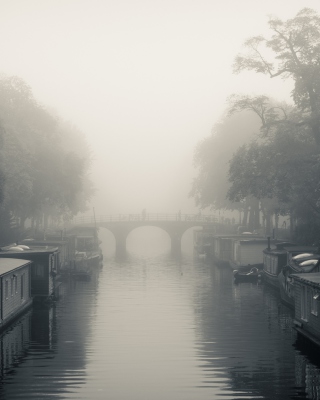 Misty Autumn In Amsterdam Picture for 240x320