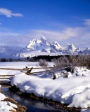 Das Grand Tetons in Winter, Wyoming Wallpaper 128x160