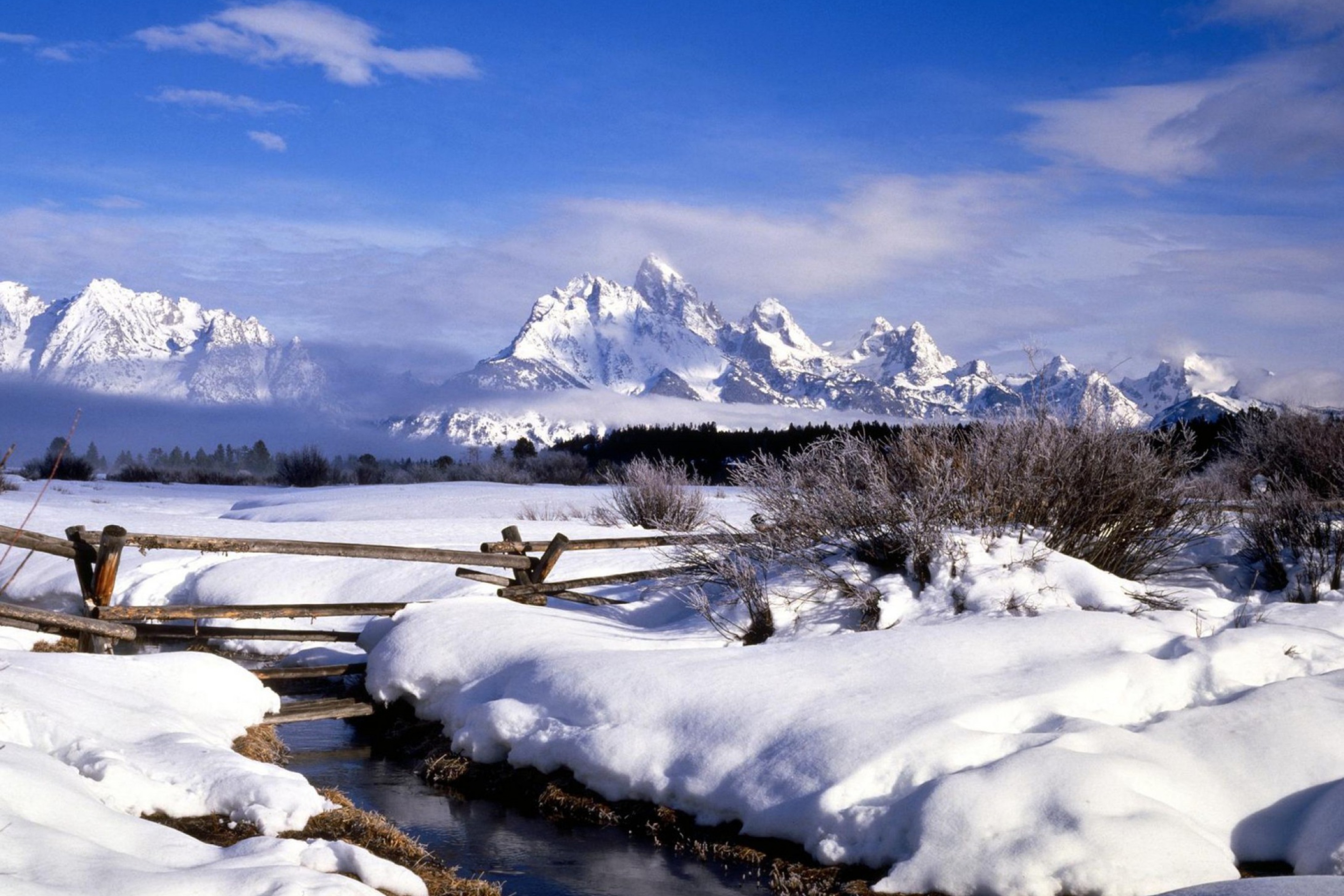 Обои Grand Tetons in Winter, Wyoming 2880x1920