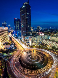 Sfondi Bundaran Hotel Indonesia near Selamat Datang Monument 240x320