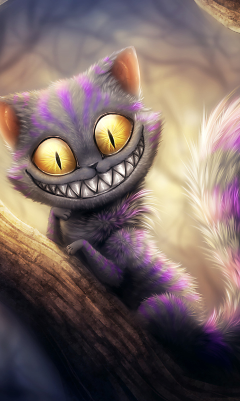 Das Cheshire Cat Wallpaper 480x800