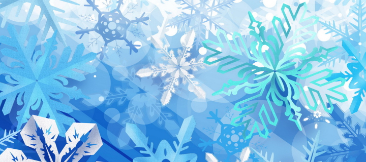 Das Christmas Snowflakes Wallpaper 720x320