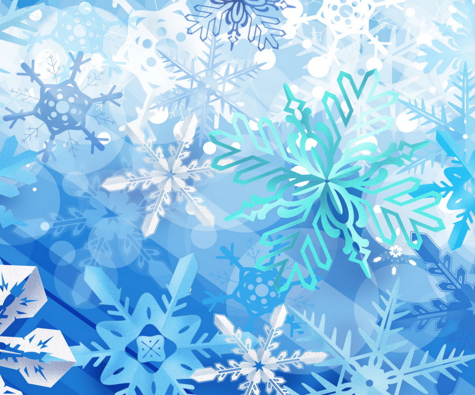 Das Christmas Snowflakes Wallpaper 960x800