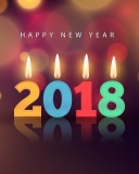 Fondo de pantalla New Year 2018 Greetings Card with Candles 128x160